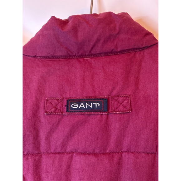 Vintage Gant Feather Down Chunky Maroon Mens Vest Size L - Picture 7 of 9
